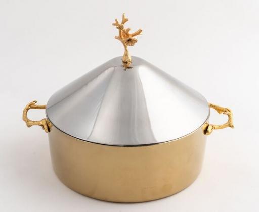 Shop Online Gold Silver Bowl with Lid for Table Setting