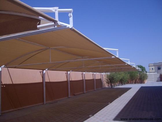 Car park shades, Tensile shades, Pergolas, Canopies, Awnings | Arabian Tents, Sharjah