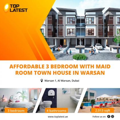 Affordable 3 Bedroom With Maid Room Town House In Warsan