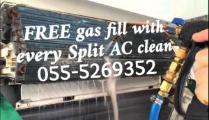 split ac clean in ajman 055-5269352 repair gas maintenance handyman service used ducting dubai