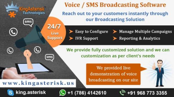 Kingasterisk's Voice and SMS Broadcasting Solution