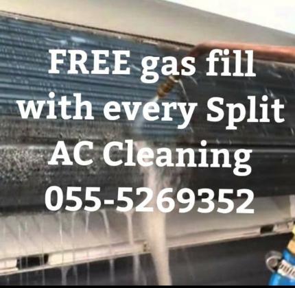 low cost ac services 055-5269352 repair clean service maintenance ajman dubai umm al quwain sharjah gas fill central duct