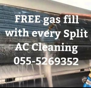 ac clean repair 055-5269352 ajman maintenance fixing water leak gas fill dubai sharjah