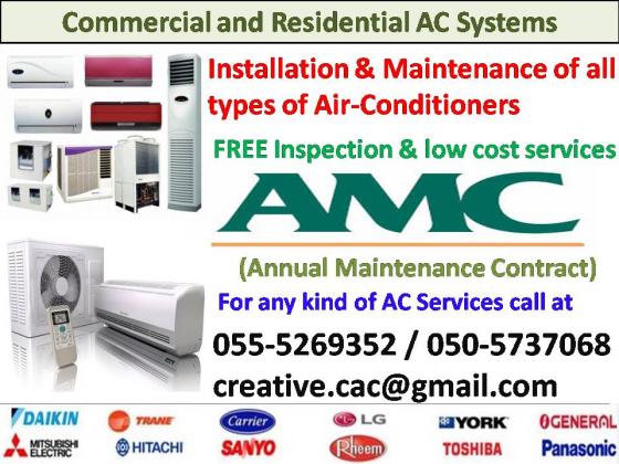 air conditioning repair clean maintenance 055-5269352 fixing gas freon ducted split central chiller fcu