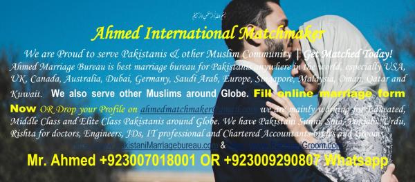 Pakistani Muslim Matchmaker, Marriage Bureau, Rishta, Shaadi in USA, UK, Canada, Australia, Dubai