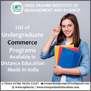 List of Undergraduate Commerce Programs Available in Distance Education