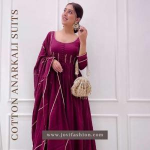 We offer the latest and Elegant Cotton Anarkali salwar kurtas and ethnic wear for women.