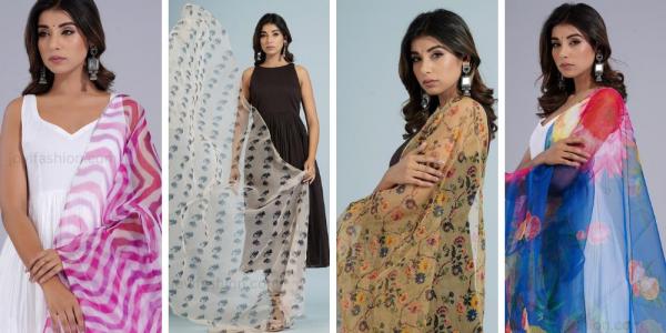 JOVI Fashion offers a New Style Organza Dupatta and Drape for Women.