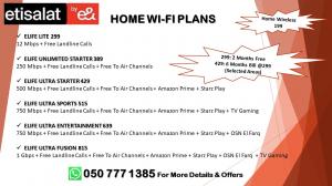 Etisalat Elife Home Internet WiFi Plans 0507771385