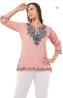 Kronia Pink Embroidered Cotton Kurta – Stylish & Comfy